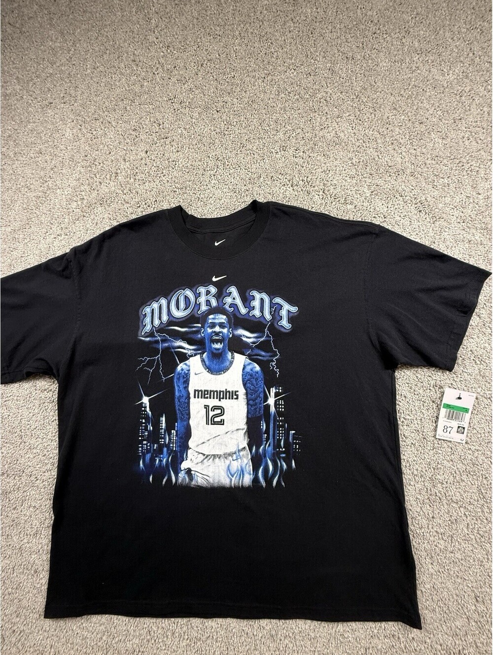 Nike T-Shirt Mens XL Ja Morant Basketball Graphic Tee Loose Fit IX5399-010